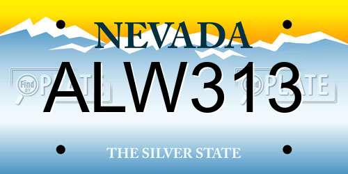 ALW313 Nevada License Plate