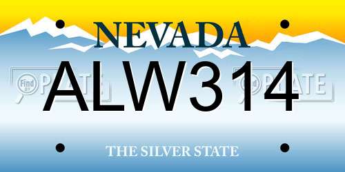 ALW314 Nevada License Plate