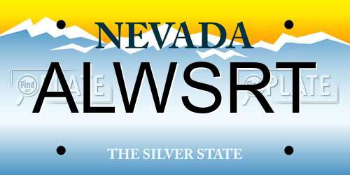 ALWSRT Nevada License Plate