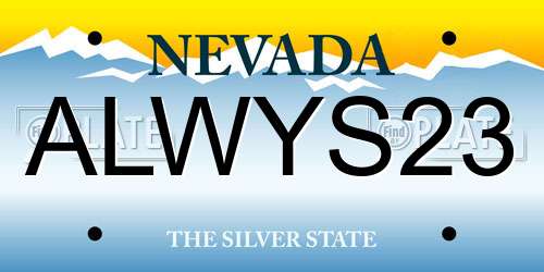 ALWYS23 Nevada License Plate
