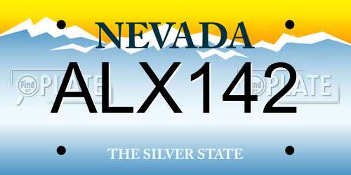 ALX142 Nevada License Plate