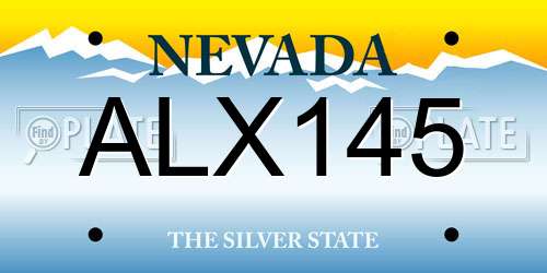 ALX145 Nevada License Plate