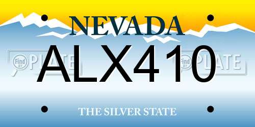 ALX410 Nevada License Plate