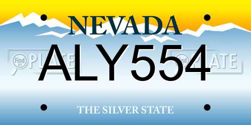 ALY554 Nevada License Plate