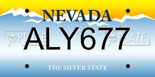 ALY677 Nevada License Plate