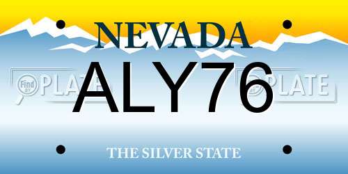 ALY76 Nevada License Plate