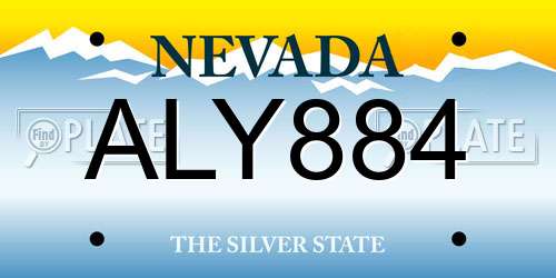 ALY884 Nevada License Plate