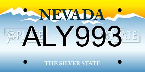 ALY993 Nevada License Plate