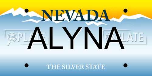 ALYNA Nevada License Plate