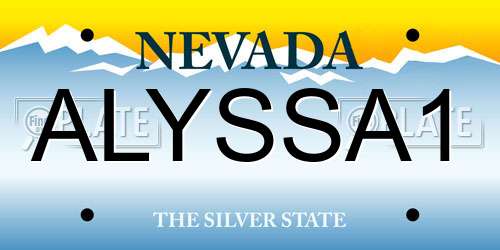 ALYSSA1 Nevada License Plate