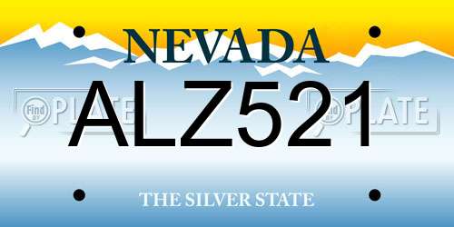 ALZ521 Nevada License Plate