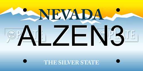ALZEN3 Nevada License Plate