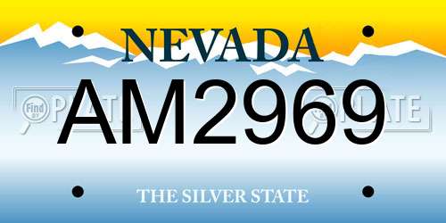 AM2969 Nevada License Plate