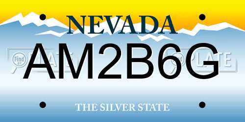 AM2B6G Nevada License Plate