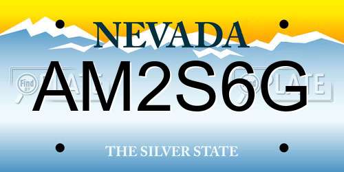 AM2S6G Nevada License Plate