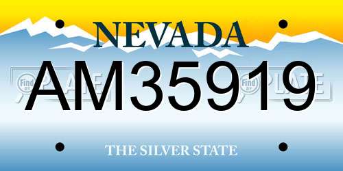 AM35919 Nevada License Plate