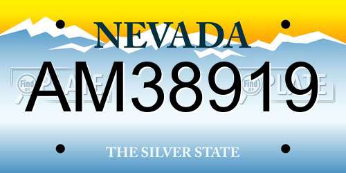 AM38919 Nevada License Plate