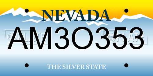 AM3O353 Nevada License Plate