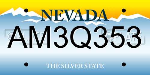 AM3Q353 Nevada License Plate