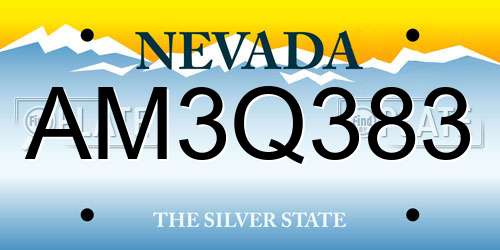 AM3Q383 Nevada License Plate