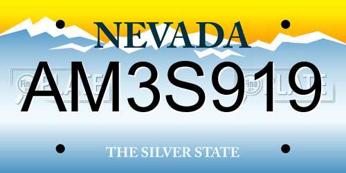 AM3S919 Nevada License Plate