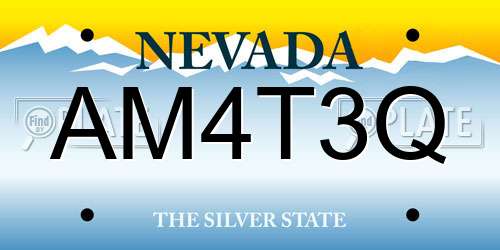 AM4T3Q Nevada License Plate