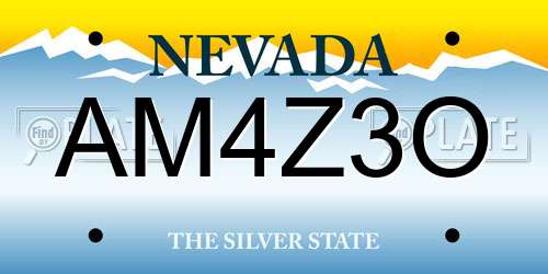 AM4Z3O Nevada License Plate