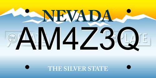 AM4Z3Q Nevada License Plate
