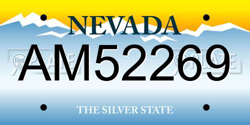 AM52269 Nevada License Plate