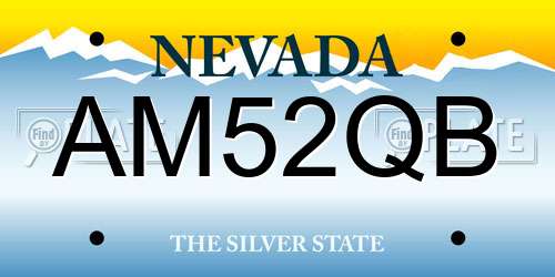 AM52QB Nevada License Plate