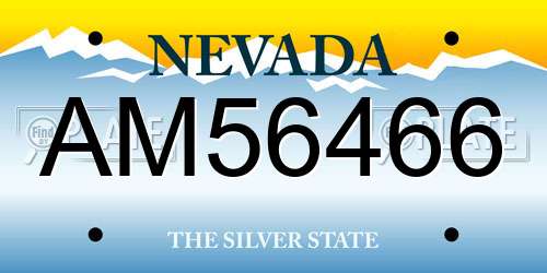 AM56466 Nevada License Plate