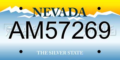 AM57269 Nevada License Plate