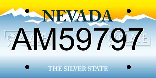 AM59797 Nevada License Plate