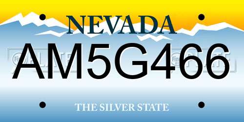 AM5G466 Nevada License Plate