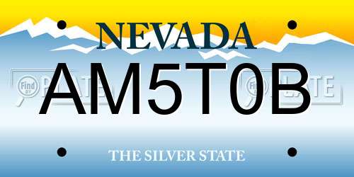 AM5T0B Nevada License Plate
