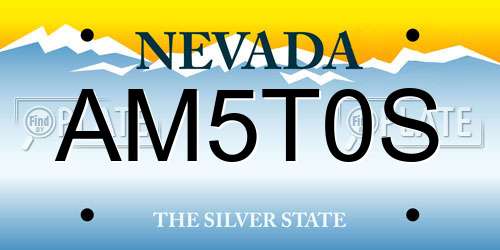 AM5T0S Nevada License Plate