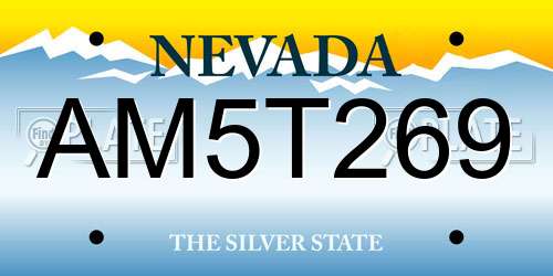 AM5T269 Nevada License Plate