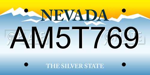 AM5T769 Nevada License Plate