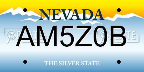 AM5Z0B Nevada License Plate