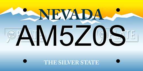 AM5Z0S Nevada License Plate