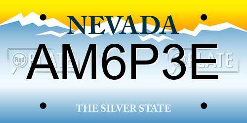 AM6P3E Nevada License Plate