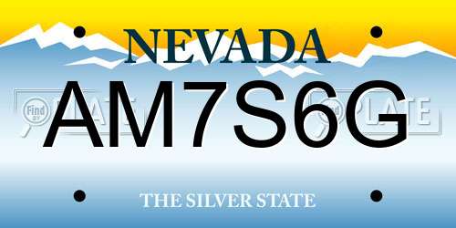 AM7S6G Nevada License Plate