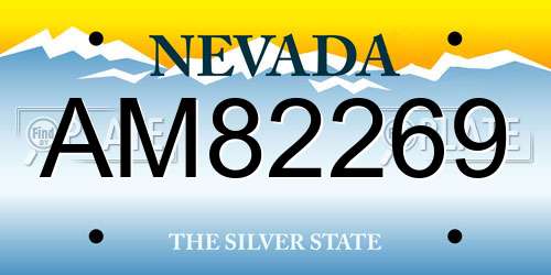 AM82269 Nevada License Plate