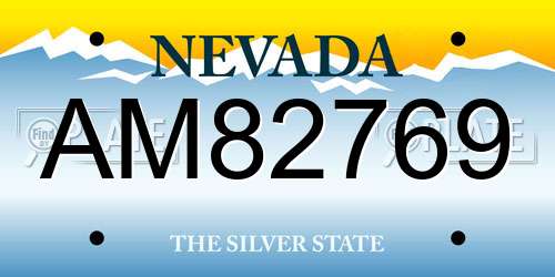 AM82769 Nevada License Plate