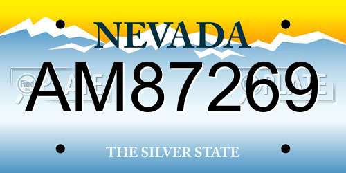 AM87269 Nevada License Plate