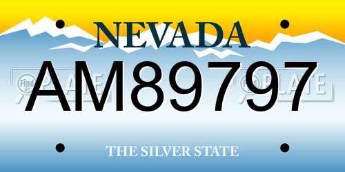AM89797 Nevada License Plate