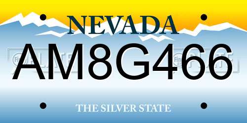 AM8G466 Nevada License Plate
