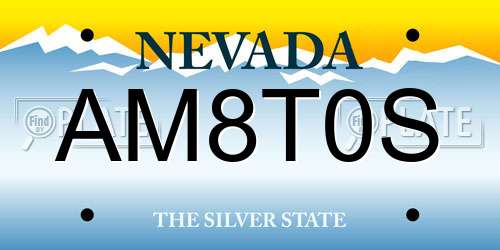 AM8T0S Nevada License Plate