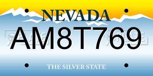 AM8T769 Nevada License Plate