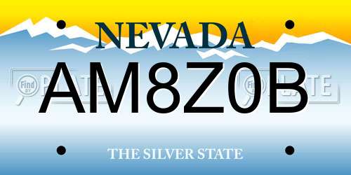 AM8Z0B Nevada License Plate